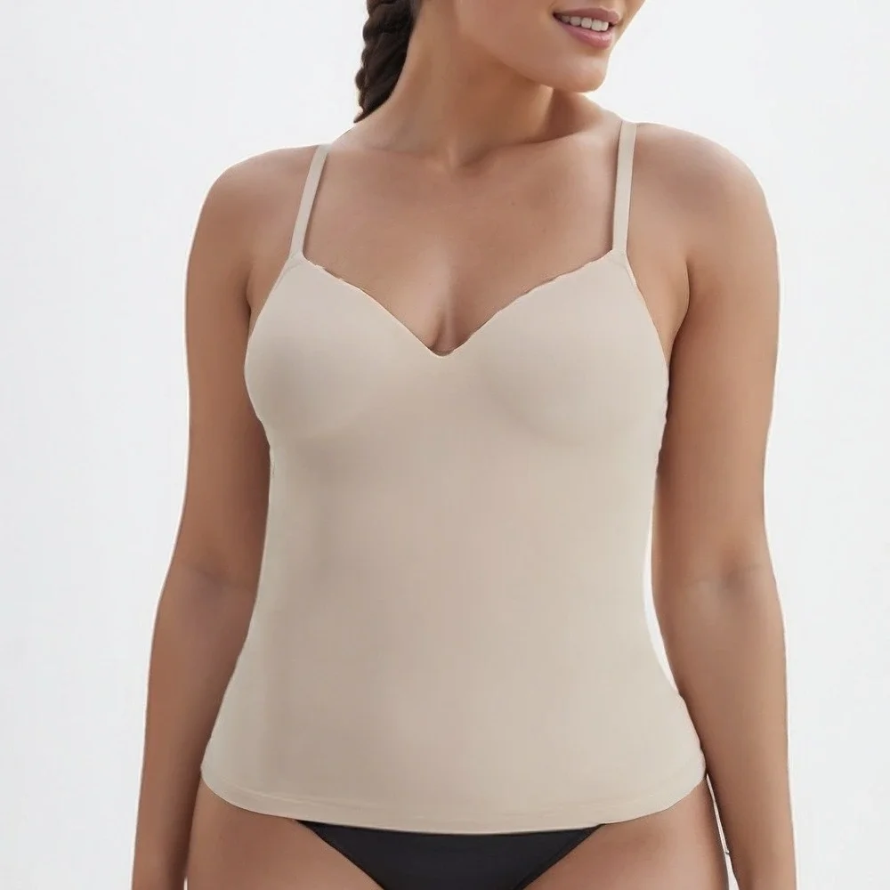 Maidenform Women Shapewear Cami Tank Top Beige‎ Small Tummy Control Shaper NWT